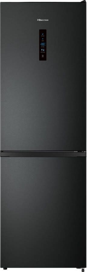 Hisense RB390N4BFC Vrijstaande koel-Vriescombinatie Zwart 59 5 cm breed 304 l Energieklasse C Roestvrijstaal