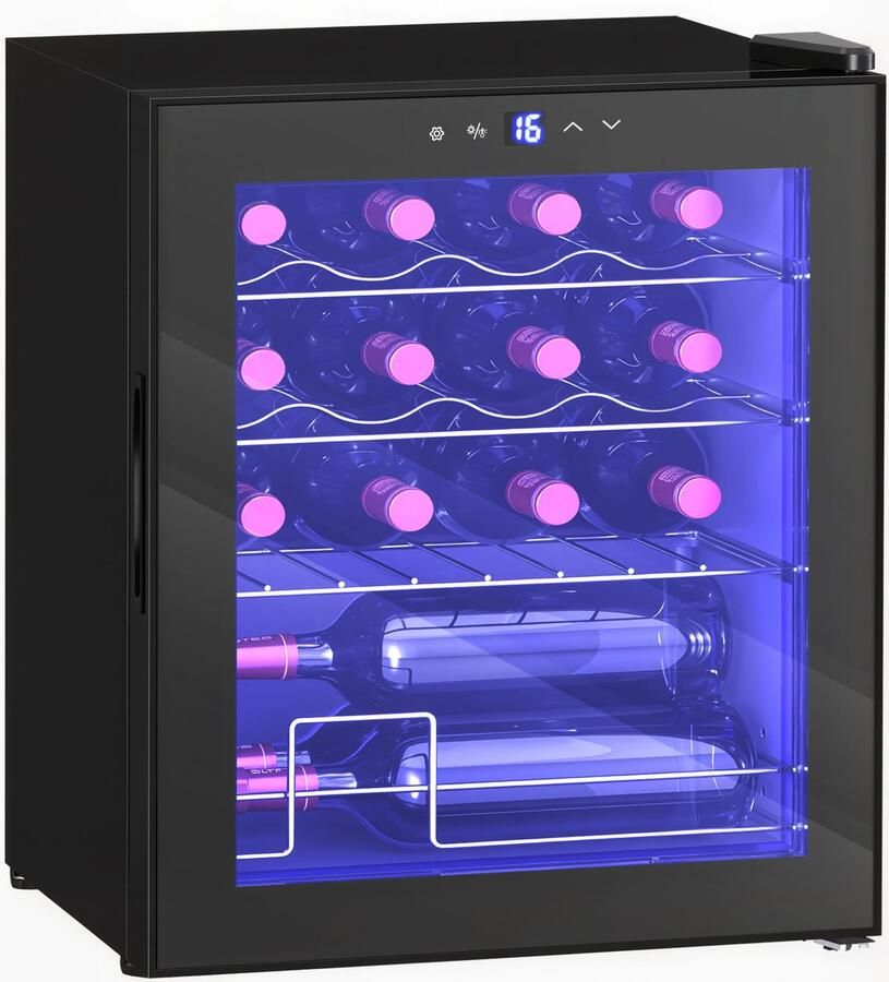 Homcom koelkast wijnkoelkast 43B x 45T x 56 5H cm 16 flessen
