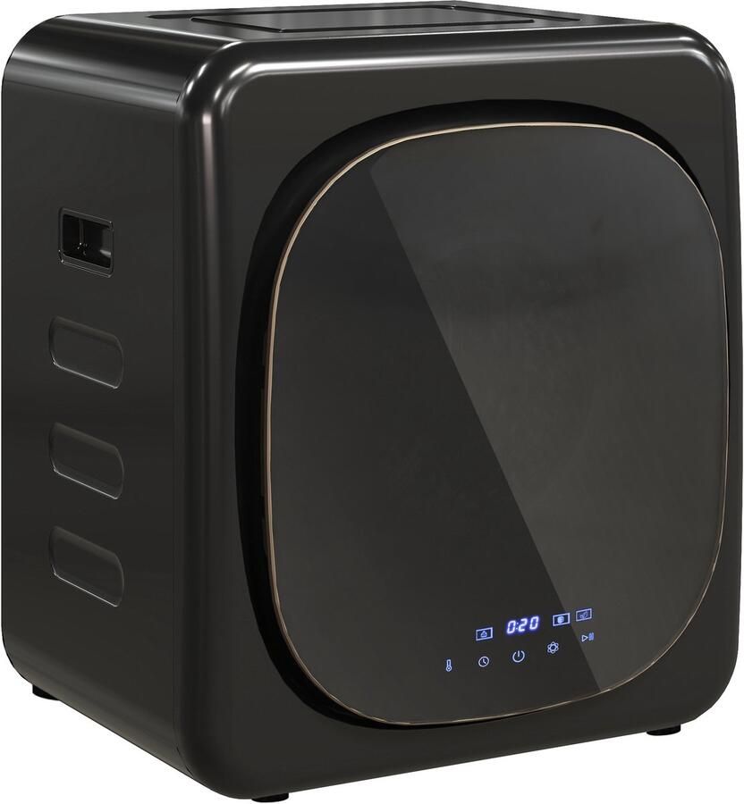 Sogiol Compacte Wasdroger Droger met Timer maakt van roestvrij staal en ABS 48x40x56 cm 4kg Zwart