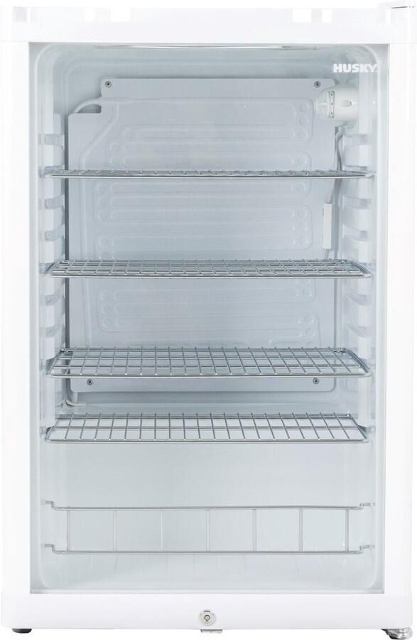Husky KK111-WH-NL-HU Koelkast Tafelmodel Dranken Koelkast Barkoelkast Met Glazen Deur 130 Liter 40dB Wit