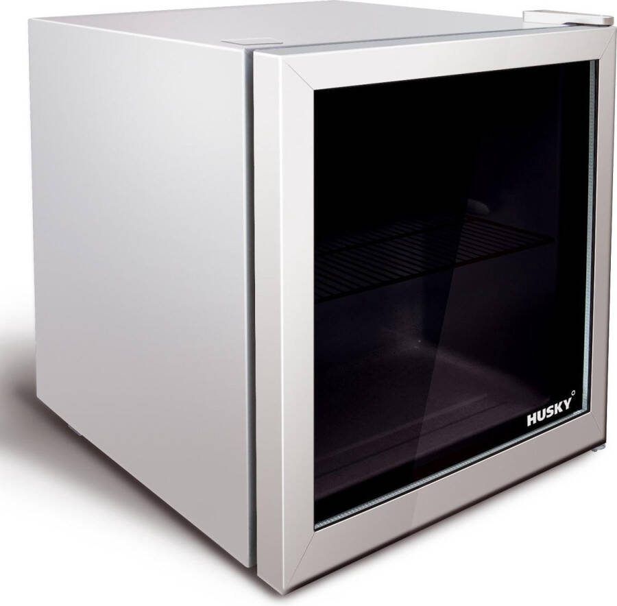 Husky KK50-281-NL-HU Mini Koelkast Met Glazen Deur 50 Liter Zilver