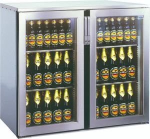 Ich-zapfe MINIMAX koelwerkbank 1.090 mm antraciet met 2 glazen deurvakken