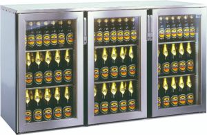 Ich-zapfe MINIMAX koelwerkbank 1.645 mm RVS met anti-fingerprint coating met 3 glazen deurvakken