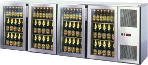 Ich-zapfe MINIMAX koelwerkbank 2.550 mm antraciet met 4 glazen deurvakken