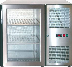 Ich-zapfe MINIMAX koelwerkbank 986 mm antraciet met glazen deurvakken