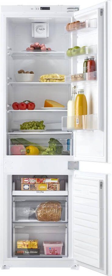 Inventum IKV1788S 178 cm energiezuinige No Frost inbouw koel-vriescombinatie Koelkast met vriesvak Stil Superkoelen Vershoudlade 243 liter Sleepdeur Wit