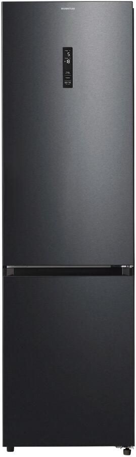 Inventum KV2010B No Frost energiezuinige koel-vriescombinatie 201 cm hoog 378 liter Zeer stil: 29 dB Superkoelen Supervriezen Vershoudlade Energielabel A Vrijstaand Zwart