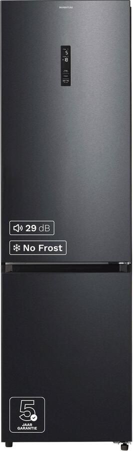 Inventum KV2010B No Frost energiezuinige koel-vriescombinatie 201 cm hoog 378 liter Zeer stil: 29 dB Superkoelen Supervriezen Vershoudlade Energielabel A Vrijstaand Zwart - Foto 3