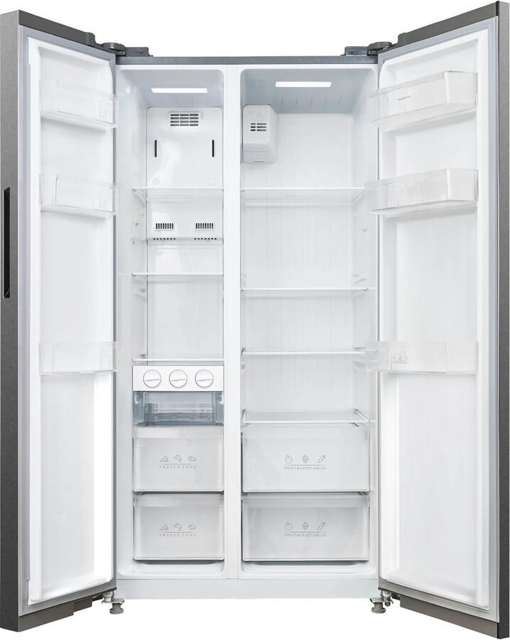 Inventum SKV0178R No Frost energiezuinige Amerikaanse koelkast 555 liter Digitaal led-display IJsblokjesmaker Stil: 37 dB Superkoelen Supervriezen 2 deuren Energielabel D RVS