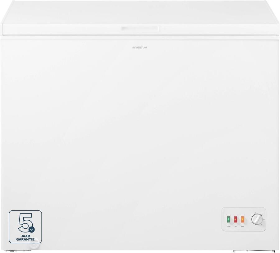 Inventum VK1285W Low Frost energiezuinige grote vrieskist 300 liter 128 5 cm breed Energielabel C Geschikt voor garage tot -15°C Ledverlichting Diepvrieskist 2 opbergkorven Wit