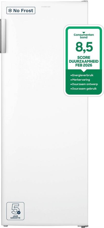 Inventum VR1430W No Frost kastmodel vriezer energiezuinig 161 liter 143 cm hoog Supervriezen Energielabel C Geschikt voor garage en schuur tot -15°C Diepvrieskast Vrijstaand 5 lades vakken Wit - Foto 2