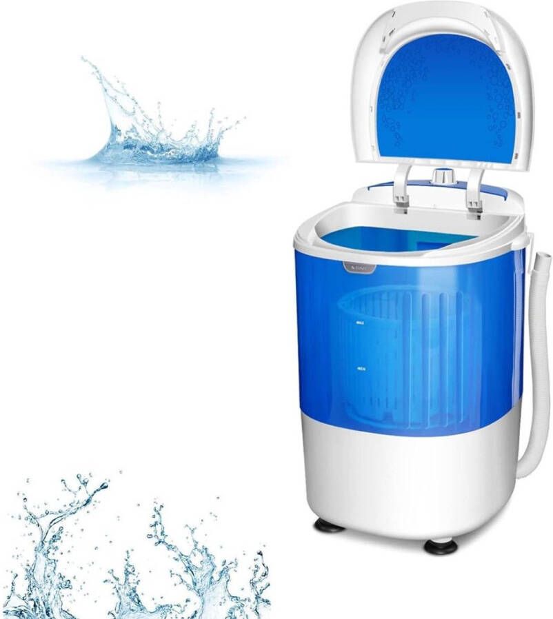 Brandloos JMZR Mini Wasmachine met Centrifuge Voor Kleine Wasgoed Meerdere Programma's Wit en Blauw - Foto 2