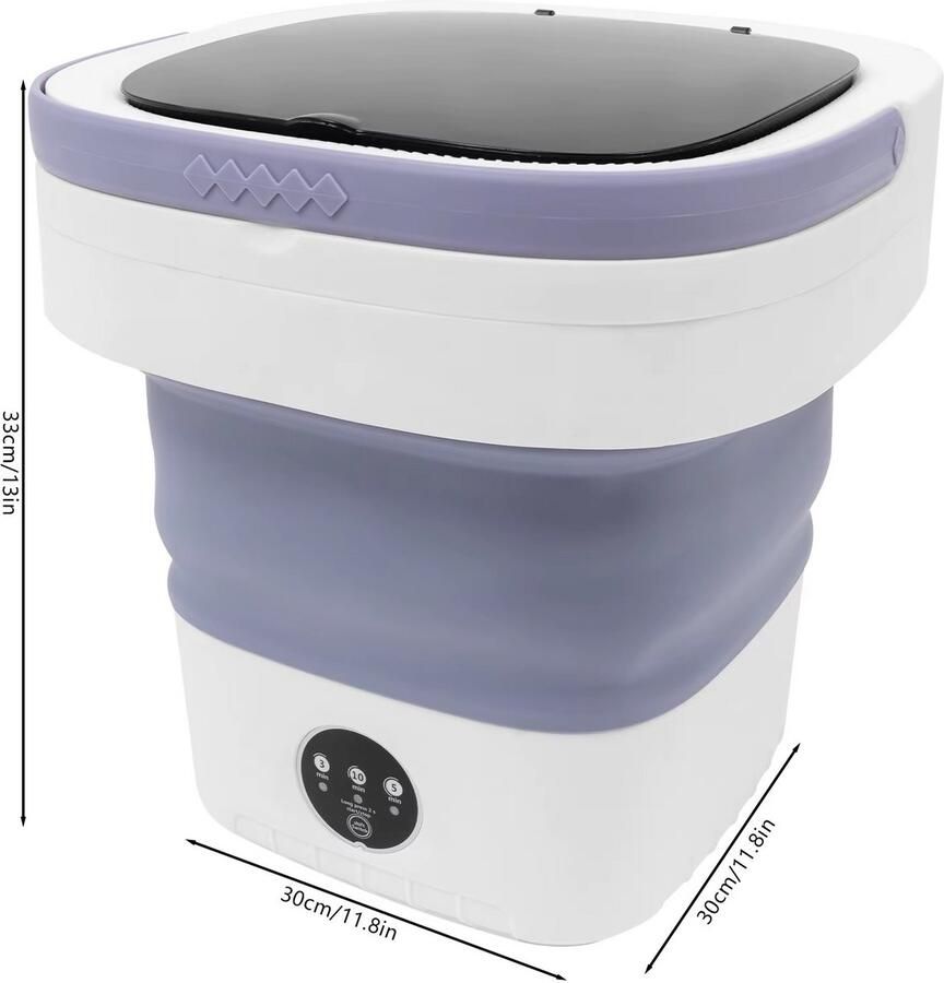 JOYNEXTBUY Opvouwbare Mini Wasmachine 12L – Draagbare Reiswasmachine – 3 Wasprogramma's – Compacte Wasmachine voor Camping Studenten Babykleding & Ondergoed