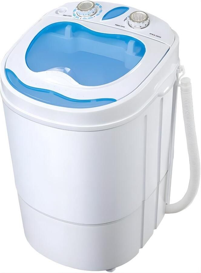 KAD Mini Wasmachine Camping Wasmachine Kleine Wasmachine Blauw Wit ‎40cm x 35cm x 55cm