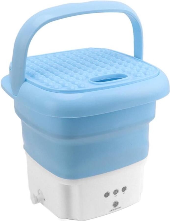 Karzo Draagbare Mini-Wasmachine en Droger Emmerwasmachine met Centrifuge Opvouwbare Ondergoedsokken Wasmachine voor Studentenflat Dorm Camping RV Travel (Blauw)