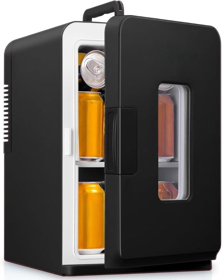 Kavo Minibar 15L Capaciteit Mini Koelkast Draagbare Koelkast Zwart 45cm x 25cm x 31cm