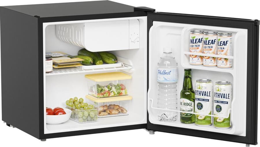KitchenBrothers Mini Koelkast 43L Kleine ijskast Minibar Vrijstaand Frigo Compact Zwart