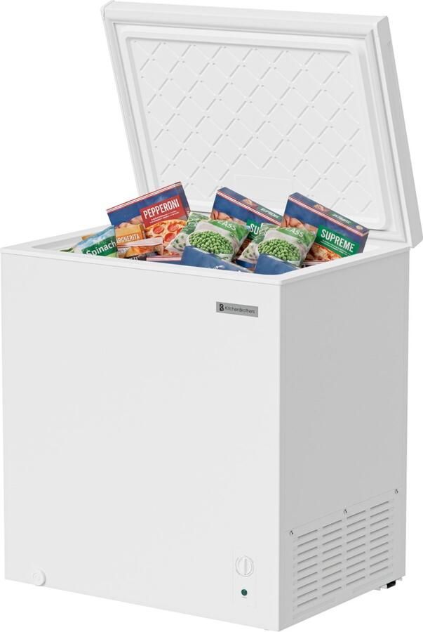 KitchenBrothers Vrieskist 198L Diepvrieskist Vrijstaande Vriezer Incl. Mand Wit
