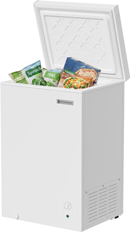 KitchenBrothers Vrieskist 99L Diepvrieskist Vrijstaande Vriezer Incl. Mand Wit