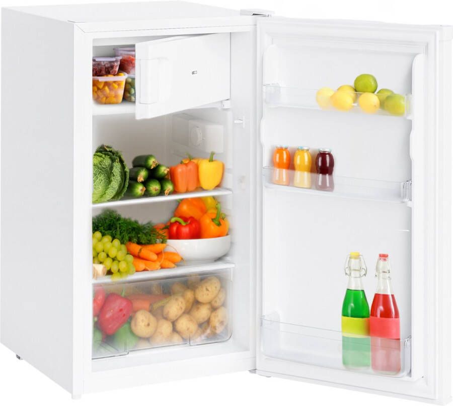KitchenBrothers Koelkast 88L Koelvak 14L Vriesvak IJskast Koelvriescombinatie Frigo Vrijstaand Wit