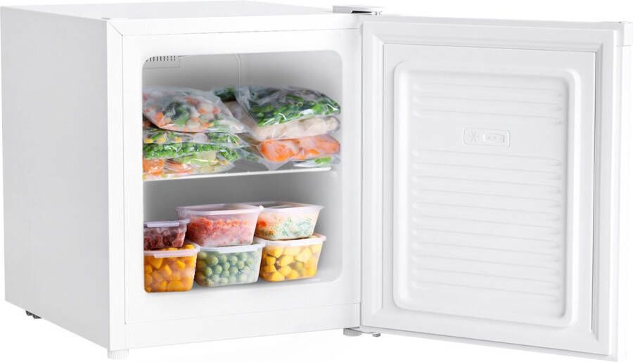 KitchenBrothers Mini Vriezer 33L Kleine Diepvrieskast Vrijstaand Compact Wit