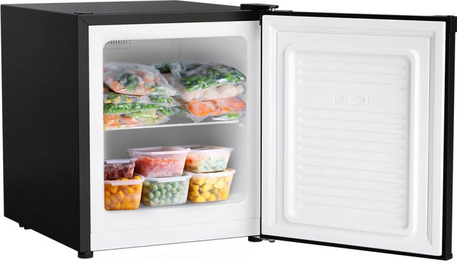 KitchenBrothers Mini Vriezer 33L Kleine Diepvrieskast Vrijstaand Compact Zwart