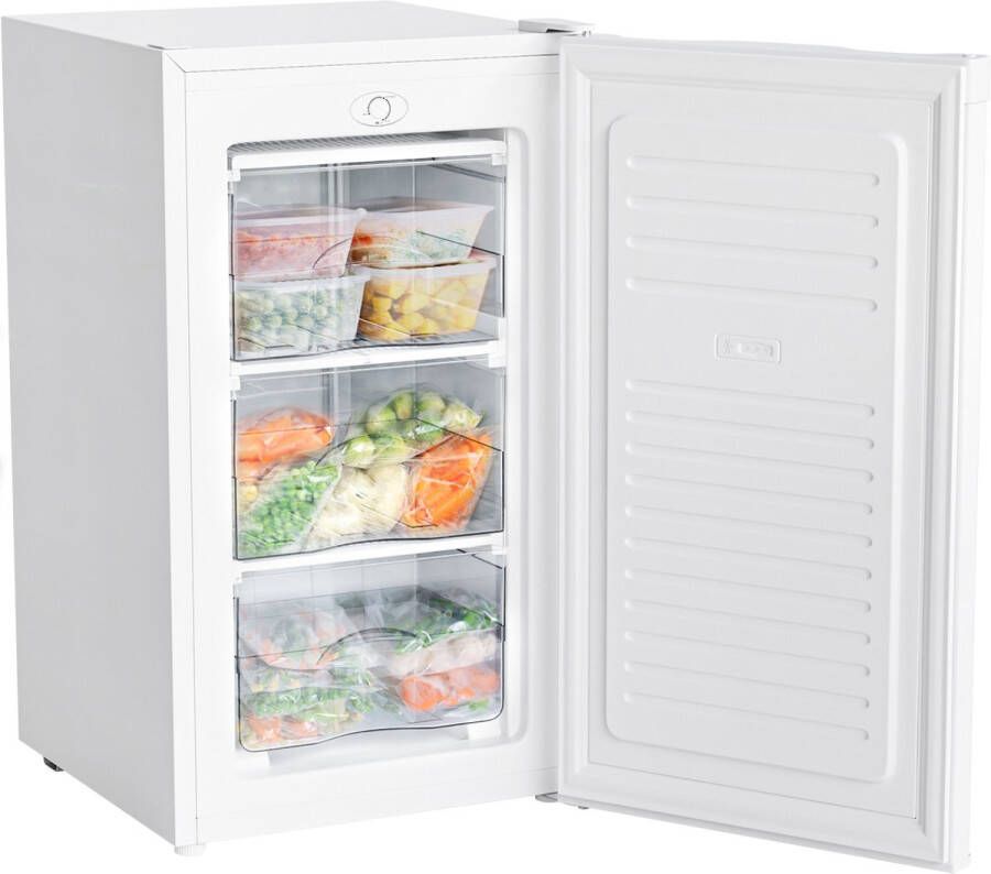KitchenBrothers Diepvriezer 64L Compact Tafelmodel 3 Vrieslades Diepvrieskast Vrijstaand Wit