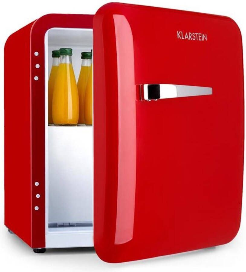 Klarstein Audrey mini koelkast met vriesvak Inhoud 37 liter Minibar Drankenkoelkast 5 liter vriesvak 38 dB Retro design Rood - Foto 2