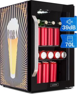 Klarstein Beersafe 70 Birra Edition koelkast 70 liter 3 roosters glazen panoramadeur rvs