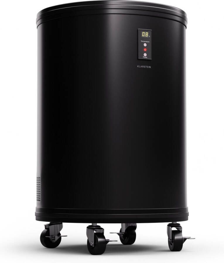 Klarstein Beersafe L Koelkast Met LED-Display 30 Liter Roestvrij stalen koelkast Indoor Outdoor 360° Zicht 0-16°C Zwart