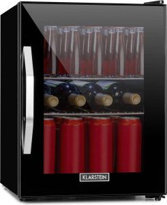 Klarstein Beersafe M Onyx Horeca koelkast Drankkoelkast 35 liter 5 koelniveaus voor temperaturen van 0 tot 10 °C Zwart