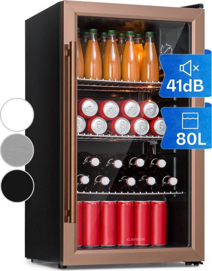Klarstein Beersafe XXL Koelkast Drankkoelkast Volume: 80 Liter Energielabel E Koperkleur