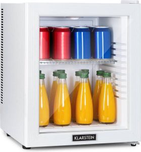 Klarstein Brooklyn 32 White mini-koelkast 32 liter barmodel koelkast glazen deur led schap 23 dB wit