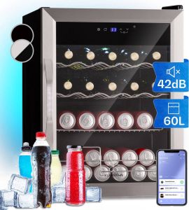 Klarstein Coachella 60 Onyx koelkast 60 liter wifi-functie achtergrondverlichting