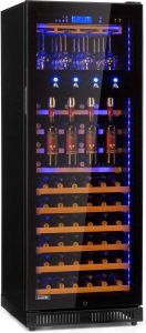 Klarstein First Class Wijnkoelkast Temperatuurbereik: 5 22 °C Glazen panoramadeur en rvs frame Zwart