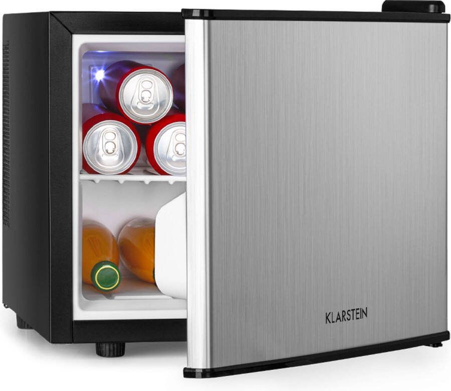 Klarstein Mini-Koelkast SecretHiding 2 Niveaus 17L 26 dB Thermo-elektrisch Minikoelkast Drankkoeler Hotelkoelkast voor Hotelkamer voor Slaapkamer Compact Mini Fridge Kleine Koelkast Compact Koelkast