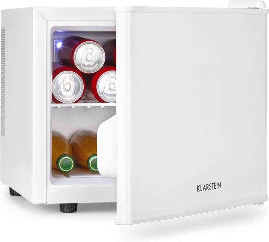 Klarstein Minibar SecretHiding Mini koelkast voor Zimmer Camping & Kosmetik koelkast klein voor dranken & Snacks minikoelkast Lautlos koelkast Mini 4 5 15°C 17 L wit 26 dB voor Hotelkamer Compact Mini Fridge