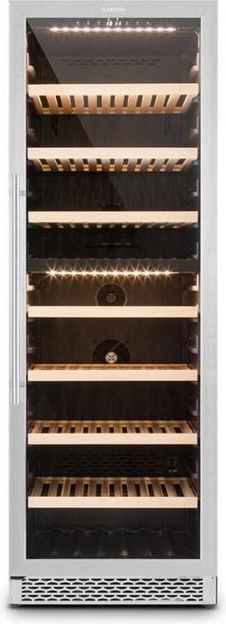 Klarstein Gran Reserva vrijstand wijnkoelkast 379 liter 166 wijnflessen 2 zones touch-bedieningspaneel en inschakelbare witte LED-binnenverlichting