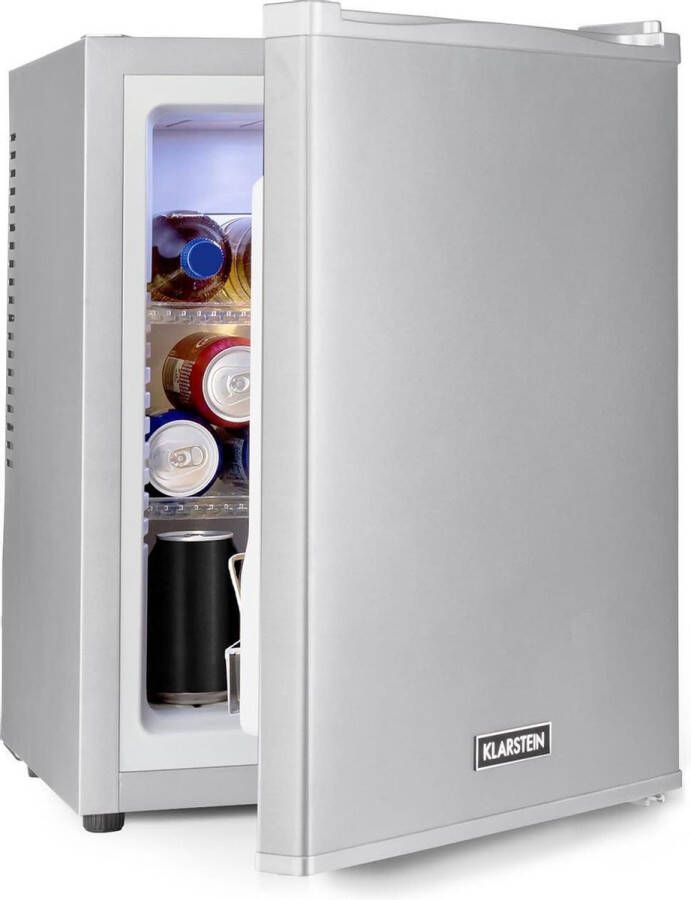 Klarstein Happy Hour 32 minibar 32 liter Barmodel koelkast Drankenkoelkast Koeltemperatuur: 5 15 °C Zilver - Foto 1