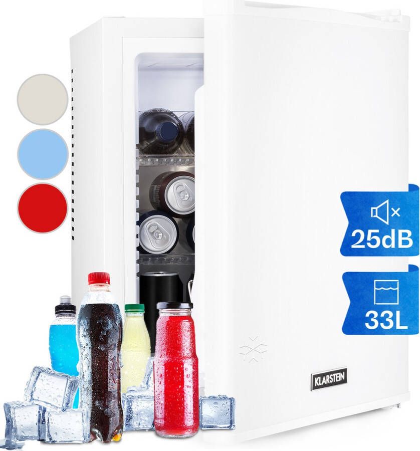 Klarstein Happy Hour 32 minibar 32L 5-15°C EEC A+ geruisloos 0dB ledlicht wit