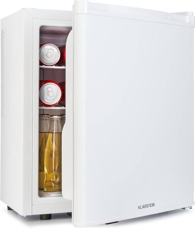 Klarstein Happy Hour 38 koelkast minibar drankkoelkast mini-koelkast in CompactCooling design Inhoud: 38 liter energielabel F 3 niveaus flessenvak tot 2 liter bedrijfsgeluid: 26 dB