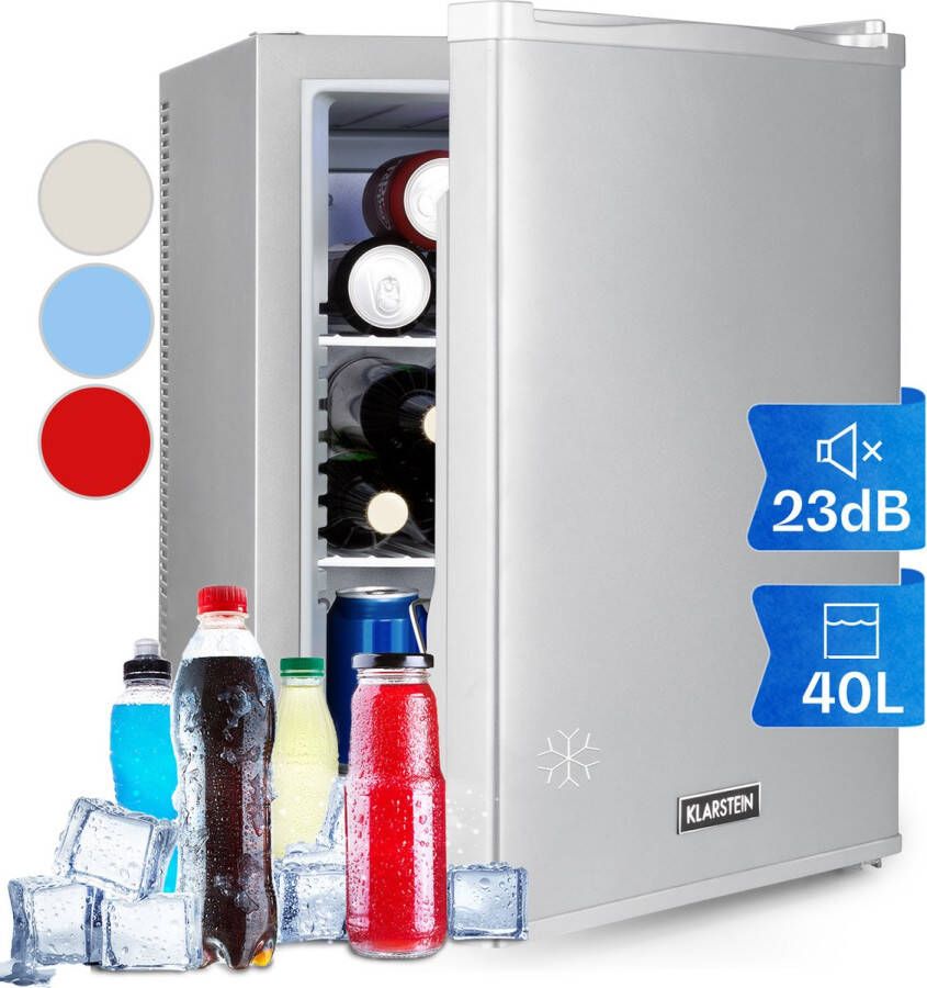 Klarstein Happy Hour 37 minibar 40 liter drankenkoelkast compressie-koelsysteem 5 15 °C LED-binnenverlichting 23 dB