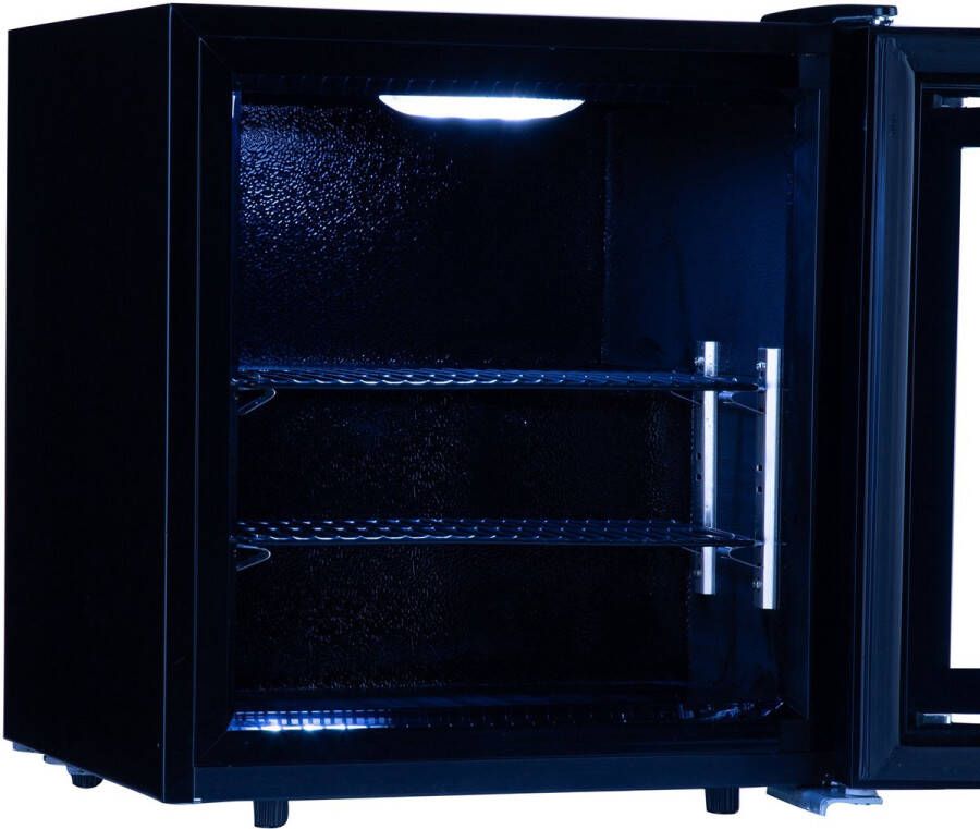 Klarstein Iceage 36 Kleine Vrieskast 36 Liter 0 Tot -18 °C Aluminium Koelruimte Staal Met Poedercoating 2 Schappen Thermostaat Geïsoleerde Glazen Deur Interne LED Verlichting Diepvrieskast Zwart