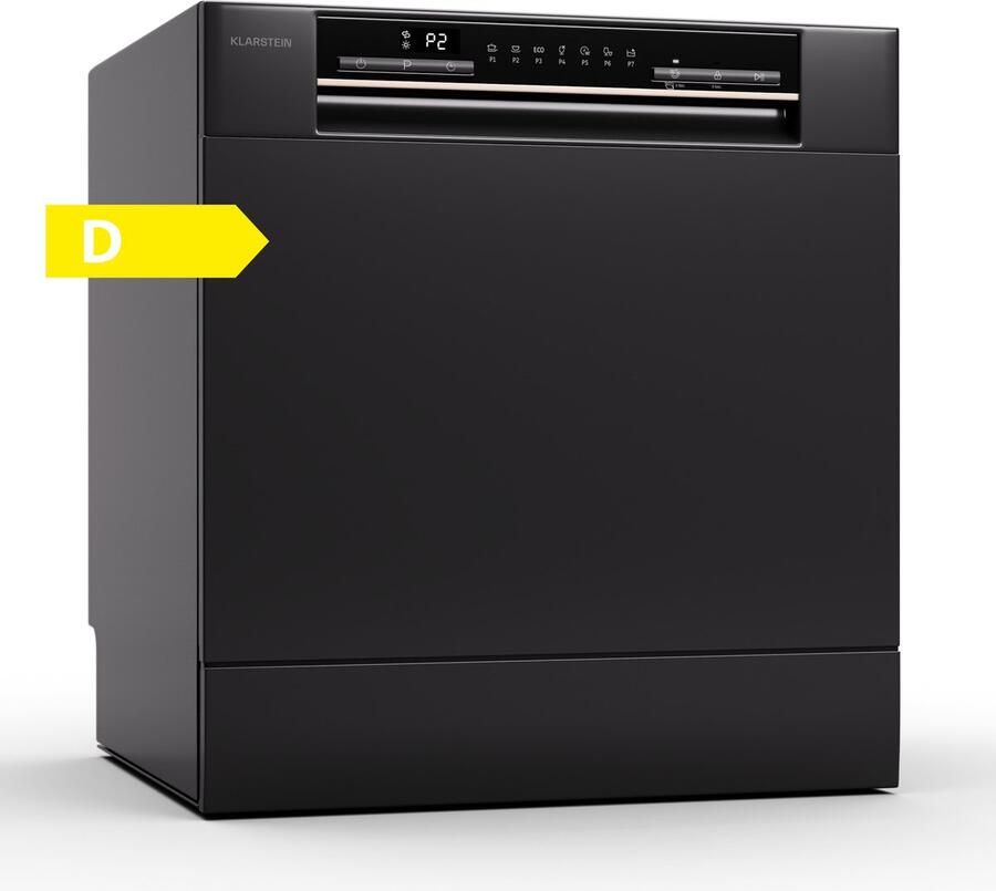 Klarstein Amazonia Eco 8 Mini Vaatwasser Zwart