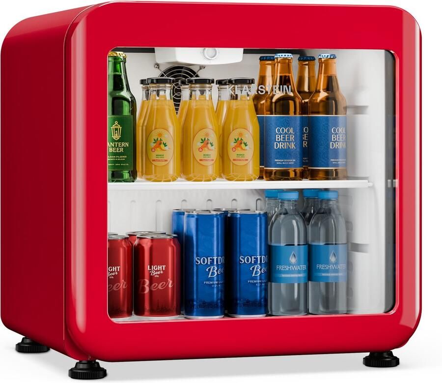 Klarstein Audrey Evo drankenkoelkast 45 L – Drankenkoeling met glazen deur ledverlichting regelbare temperatuur 0-10 °C stille werking