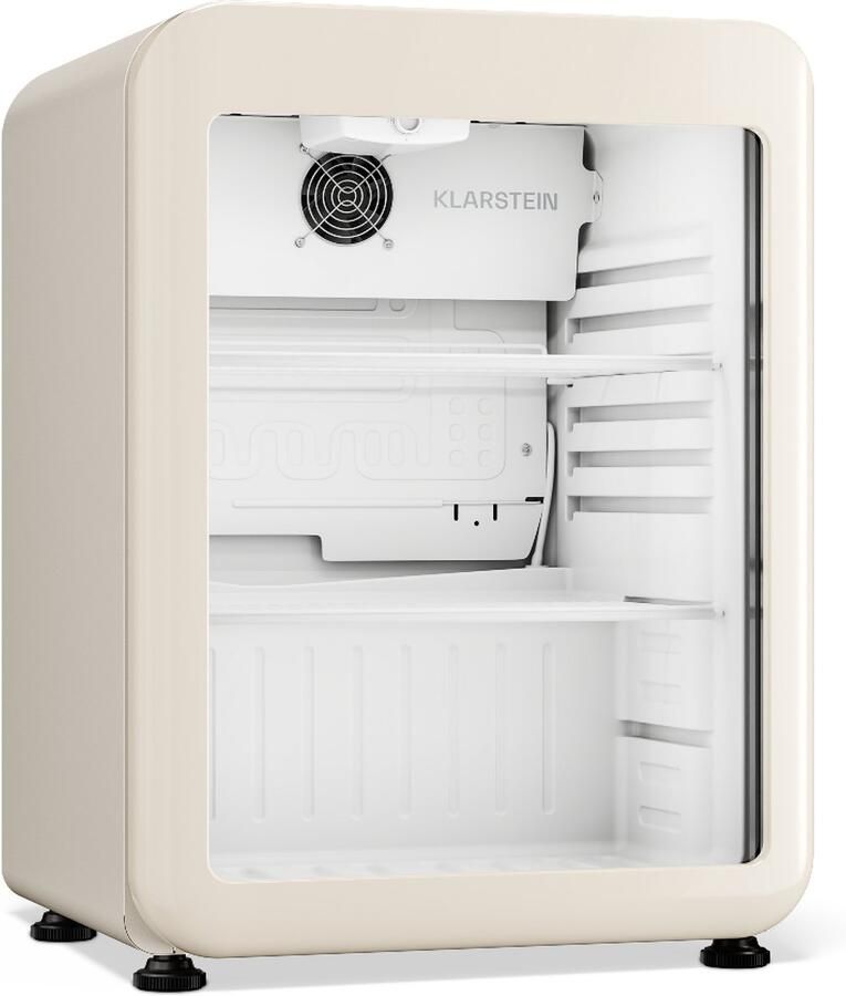 Klarstein Audrey Evo drankenkoelkast 65 L – Drankenkoeling met glazen deur ledverlichting regelbare temperatuur 0-10 °C 2 schappen stille werking