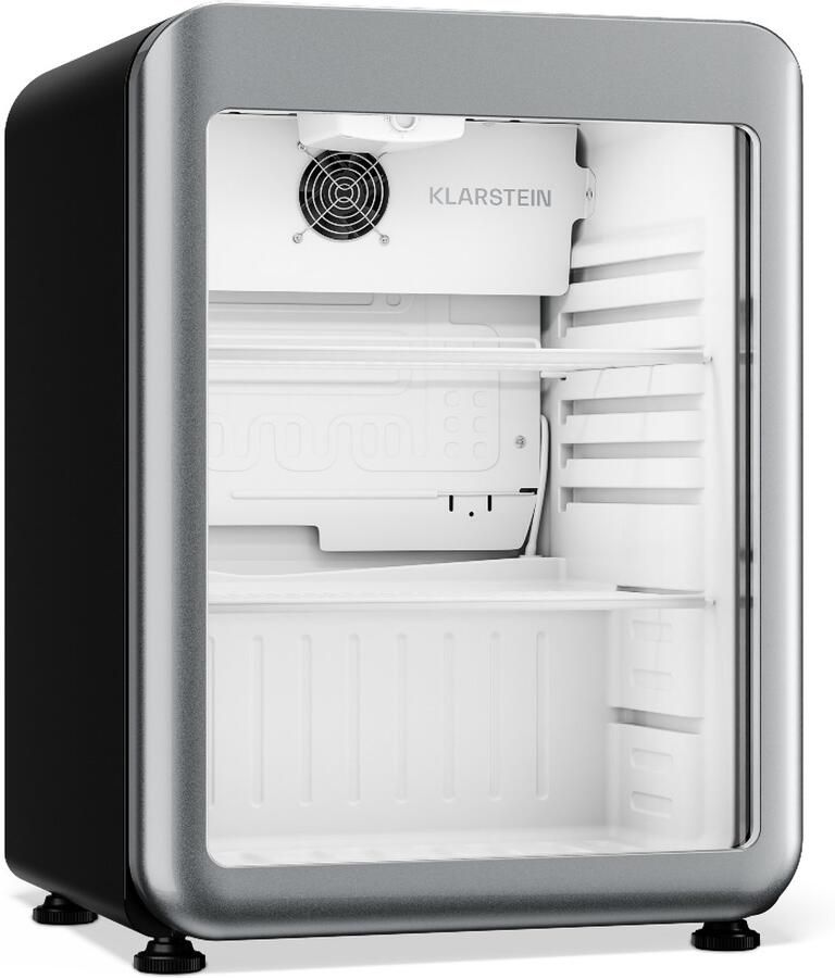 Klarstein Audrey Evo drankenkoelkast 65 L – Drankenkoeling met glazen deur ledverlichting regelbare temperatuur 0-10 °C 2 schappen stille werking