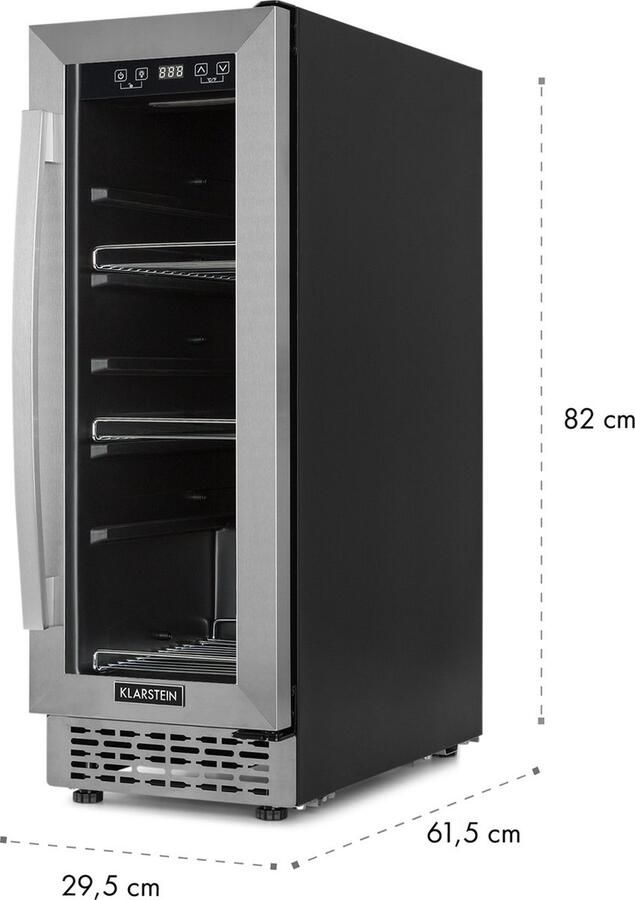 Klarstein Beerlager 56 Getränkekühlschrank 56 Liter 20 Flaschen Unterbaufähig 82 cm Höhe Glastür met Edelstahlrahmen 3 Einschübe Temperatur: 0 10 °C Touch Bedienfeld schwarz – geschikt voor thuisfitness en sportschoolgebruik duurzame constr - Foto 1