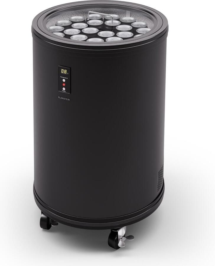 Klarstein Beersafe L mini-koelkast met led-display stille roestvrij staal koelkast indoor outdoor drankenkoelkast wijnkoelkast voor dranken 30L koelkast met 360° zicht 0-16°C - Foto 4