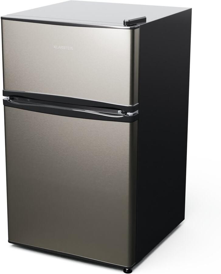 Klarstein Big Daddy Koelkast mit Vriesvak Kühl Gefrierkombination fridge leise LED Fassungsvermögen: 86 Liter Koelkast: 61 Liter Vriezer: 25 L silber krachtige en efficiënte werking